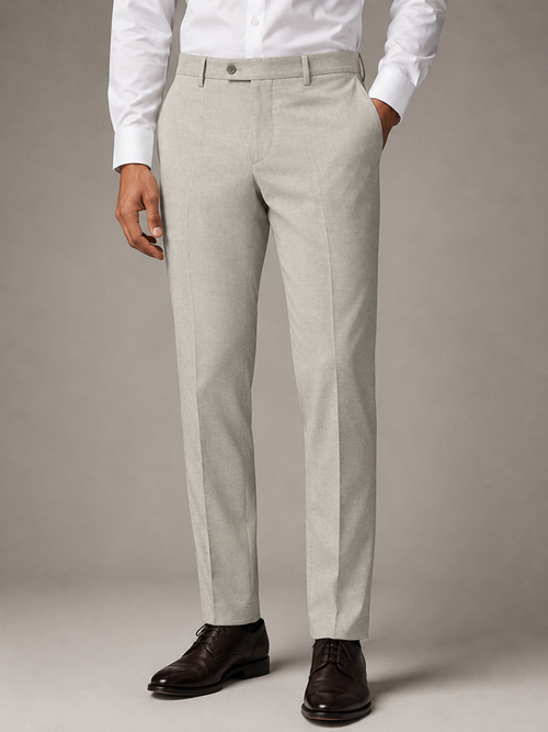 BE/1 Tailored Trouser - Light Grey worn by model