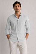 BE/1 Textured Linen Shirt - Pale Grey product image