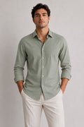 BE/1 Textured Linen Shirt - Sage product image