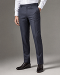 BE/1 Textured Tailored Trouser - Navy worn by model