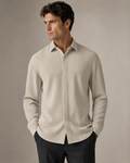 ONEFORM™ Aura Ribbed Shirt - Ecru worn by model