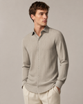 ONEFORM™ Column Ribbed Shirt - Warm Grey worn by model