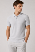 ONEFORM™ Grid Texture Polo - Light Grey worn by model