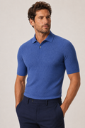 ONEFORM™ Orbit Microprint Polo - Royal Blue worn by model